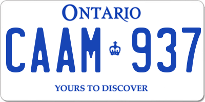 ON license plate CAAM937