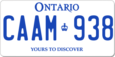 ON license plate CAAM938