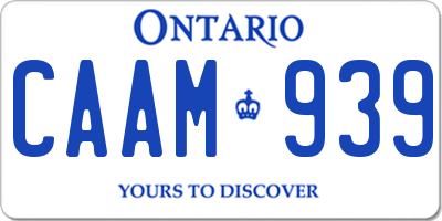 ON license plate CAAM939