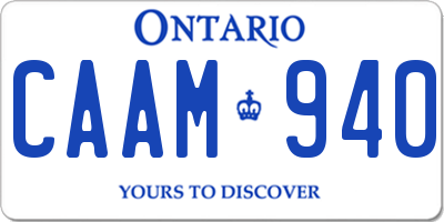 ON license plate CAAM940