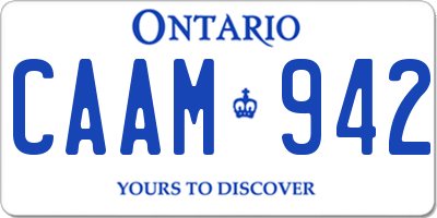 ON license plate CAAM942