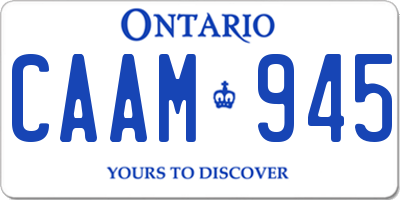 ON license plate CAAM945