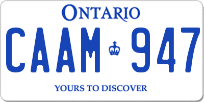 ON license plate CAAM947