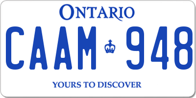 ON license plate CAAM948