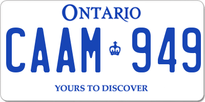 ON license plate CAAM949