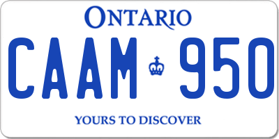 ON license plate CAAM950