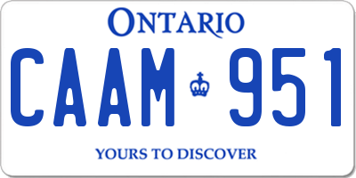 ON license plate CAAM951