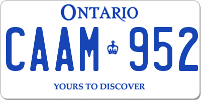 ON license plate CAAM952