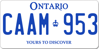 ON license plate CAAM953