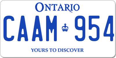 ON license plate CAAM954