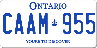 ON license plate CAAM955