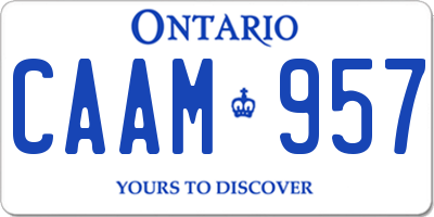 ON license plate CAAM957