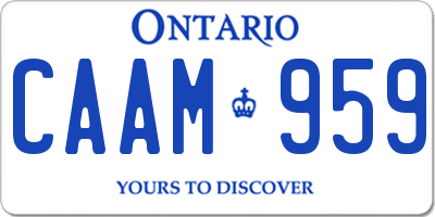 ON license plate CAAM959