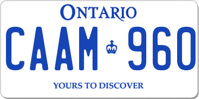 ON license plate CAAM960