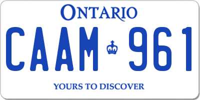 ON license plate CAAM961