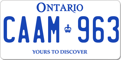 ON license plate CAAM963