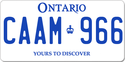 ON license plate CAAM966