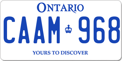 ON license plate CAAM968