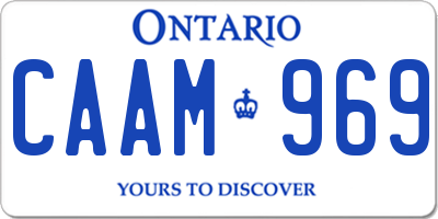 ON license plate CAAM969