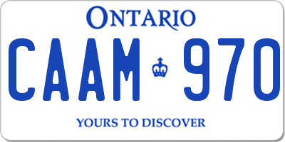 ON license plate CAAM970