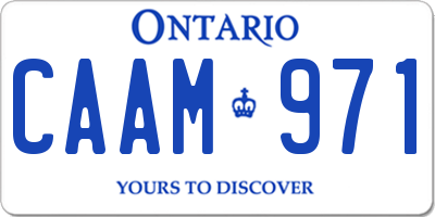 ON license plate CAAM971