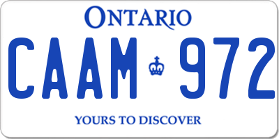 ON license plate CAAM972