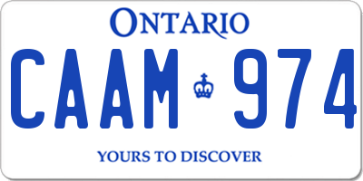 ON license plate CAAM974