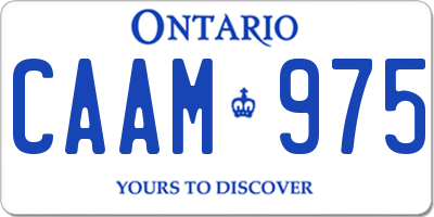 ON license plate CAAM975