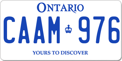 ON license plate CAAM976