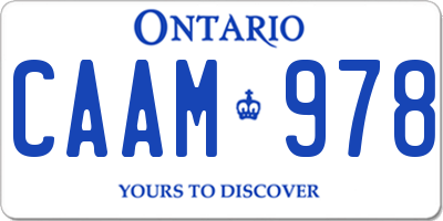 ON license plate CAAM978