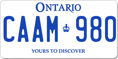 ON license plate CAAM980