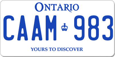 ON license plate CAAM983