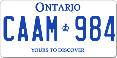 ON license plate CAAM984