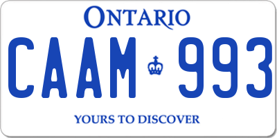 ON license plate CAAM993