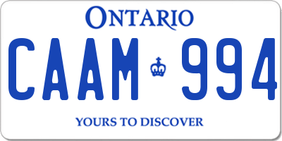 ON license plate CAAM994