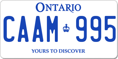 ON license plate CAAM995