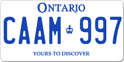 ON license plate CAAM997