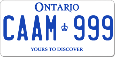 ON license plate CAAM999