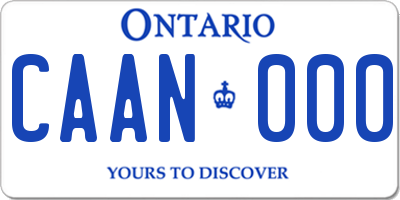 ON license plate CAAN000