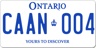 ON license plate CAAN004