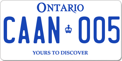 ON license plate CAAN005