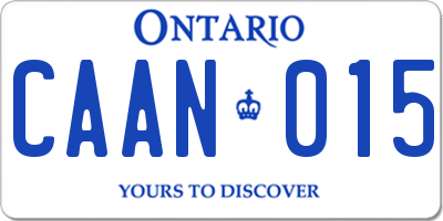 ON license plate CAAN015