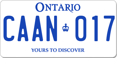 ON license plate CAAN017