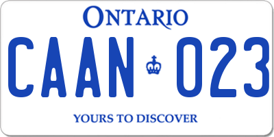 ON license plate CAAN023