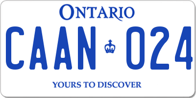 ON license plate CAAN024