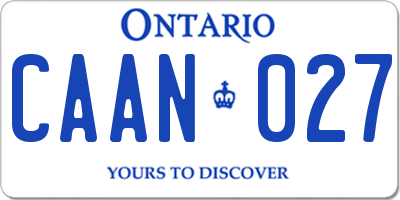 ON license plate CAAN027