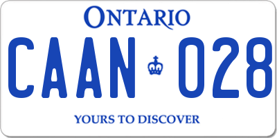 ON license plate CAAN028