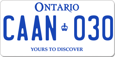 ON license plate CAAN030