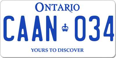 ON license plate CAAN034