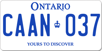 ON license plate CAAN037